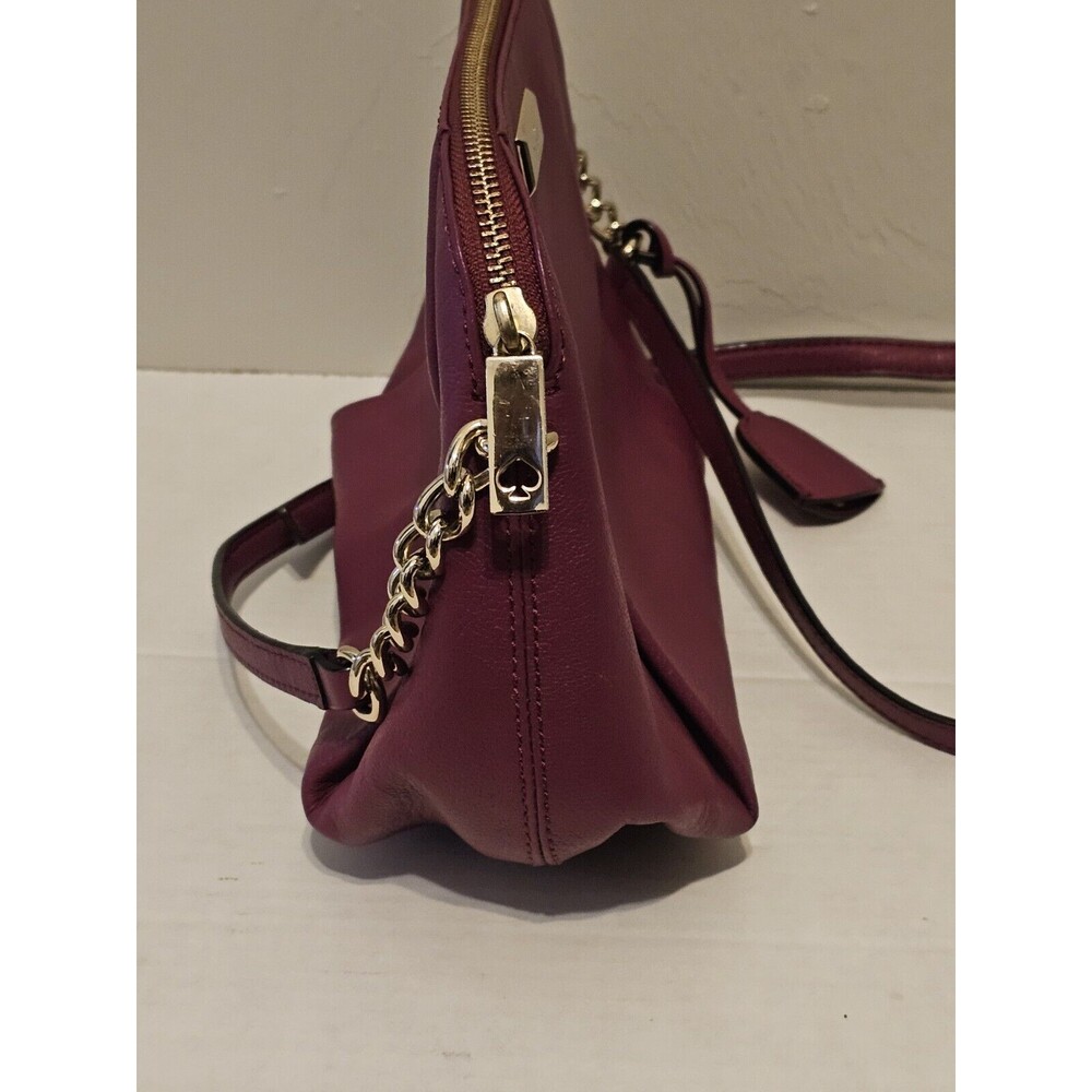 Kate Spade NY Keanette Anna Court Leather Crossbody Bag Shoulder Bag Red Plum - Picture 3 of 12